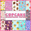 Cupcake Scrapbook Paper: 36+ Double-Sided Sheets | Craft Paper Pad | Great For Invitations, Scrapbooking, Decoupage, DIY Crafts
