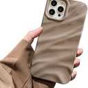 Designed for iPhone 6/6S/7/8 Plus Phone Case for Women, Cute Luxury 3D Wave Shape Water Ripple Pattern Shockproof Compatible with iPhone Case (Brown)