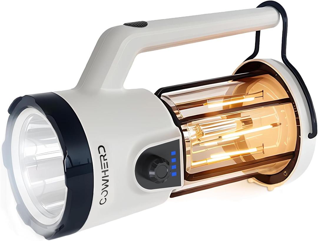 Rechargeable Flashlight Lantern 2-in-1 LED Handheld Flashlight with Lantern and Spotlight Modes - Perfect for Power Outages, Camping, Hiking, Emergency, and Home Use