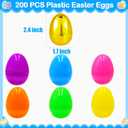200 PCS Fillable Plastic Easter Eggs with 6 Golden Eggs, 2.4 Inch Empty Colorful Eggs for Kids Boys Girls Easter Hunt Party Supplies Classroom Rewards Basket Stuffers Easter Party Favors