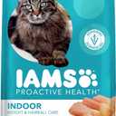 IAMS Proactive Health Dry Cat Food, Indoor Weight and Hairball Care Cat Food Dry Recipe, with Real Chicken in Every Bite, 7 lb. Bag (7 Pound (Pack of 1)), BBD: MAY 23/2027