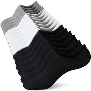 wernies No Show Socks Women Low Socks Non Slip Flat Boat Line 4/8 Pairs (Black,white,grey)