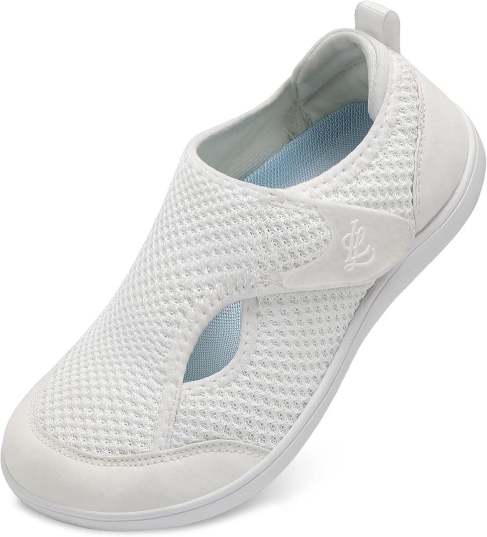 LeIsfIt Womens Wide Diabetic Shoes Adjustable Barefoot Walking Shoes Breathable Zero Drop Sneakers for Wide Width Arthritis Edema Feet (8.5 Wide)