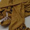 Biscaynebay Wrap Around Bed Skirts for Queen Beds15 Drop, Christmas Gold Adjustable Elastic Dust Ruffles Easy Fit Wrinkle & Fade Resistant Silky Luxurious Fabric Machine Washable