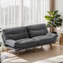 Marsail Futon Sofa Bed, Grey, 66 inch