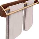 Solid Wood Bamboo Double Towel Bar - Double Towel Rack - Double Towel Bar for Bathroom Wall - Dual Towel Rack - Double Towel Racks for Bathroom - Water Resistant Bamboo Rods