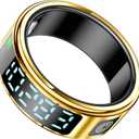 Smart Ring for Men Women Health Ring Heart Rate Monitor Blo-Oxy Fitness Tacker Ring Sleep Monitor Calories Step Counter Waterproof Gesture Remote Control Compatible with iOS Android Phones (#10(Inner circ2.46in))