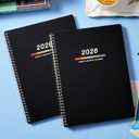 5 x Planner 2026 Jan. 2026 - Dec. 2026, 2026 Planner Weekly and Monthly, 8.5" x 11", Calendar Planner 2026 with Monthly Tabs, Spiral Binding, Thick Paper - Classic Black