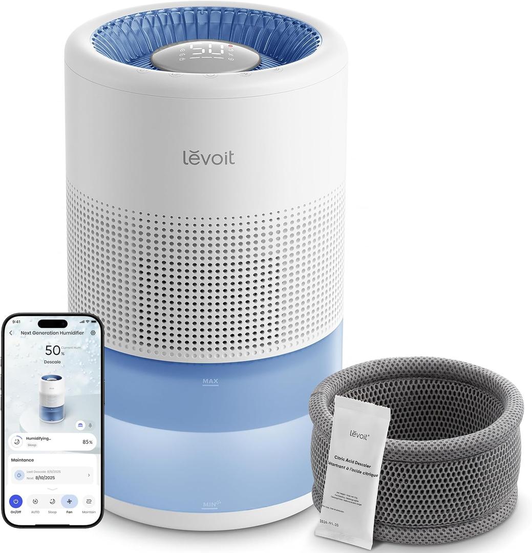 Levoit Evaporative Humidifiers for Bedroom, 19dB, Superior Studio Smart