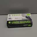 Black Vinyl Gloves, Food Grade Gloves Disposable Latex Free & Powder Free, Guantes for Cleaning Cooking Food Prep (Large)