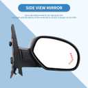 ECCPP Heated Power Passenger Side Door Mirror with Amber Turn Signal & Puddle Lights For Chevy/For GMC Automotive 2007-2013, 11.22 x 16.73 x 7.09 inches