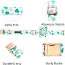 St Patrick's Dog Collar with Flower-Trefoil Adjustable Cute Pet Collar Cotton Clovers Dog Collars Holiday Puppy Collar Metal Buckle Collar Gift for Medium Dogs (Medium (Pack of 1))