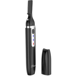 Eyebrow Trimmer and Facial Hair Remover, Rechargeable Hair Removal Women's Electric Shaver Razor for Peach Fuzz Chin Cheek Upper Lip (Black)