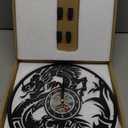 12 Inch Dragon Wall Clock, Silent Non Ticking Battery Operated Vintage Decorative Flying Evil Dragon Spiritual Symbol Fantasy Vinyl Record Wall Clock Watch for Living Room Bedroom Decor (Without Led)