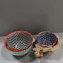 DOWAN Mixing Bowls, Ceramic Mixing Bowls for Kitchen, Colorful Vibrant Nesting Bowls for Cooking, Baking, Prepping, Serving, Salad, Housewarming Gift, Microwave Dishwasher Safe, 3.7/2/1 Qt, Set of 3