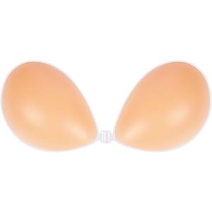 Niidor Adhesive Bra Strapless Sticky Invisible Push up Silicone Bra for Backless Dress with Reusable Nipple Covers (Black)
