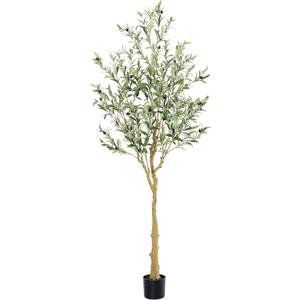 Tall Faux Olive Tree6Ft(72in) Realistic Texture Potted Silk Artificial Olive Tree Fake Olive Trees Indoor Outdoor for Home Office Living Room Bedroom Foyer Porch Decor.