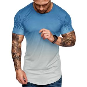 rrhss Mens Muscle Gym T-Shirts Short Sleeve Workout Athletic Bodybuilding Cotton Tee (Large, Blue)
