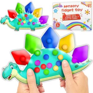 Dinosaur Color Sorting Sensory Toy Gift for Toddler Activities Toy Fine Motor Matching Game Quiet Travel Essential Toy Montessori Autism Fidgets Easter Basket Stuffers for Kid 3 4 5 Year Old Boy (1 Pc)