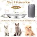 kathson Shallow Stainless Steel Cat Bowls 24 Pcs Whisker Fatigue Cat Dishes Flat Dog Feeding Saucers Pet Food and Water Plate Set for Kitten Puppy and Other Small Animals (7.00 Inch Dia)