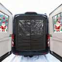 Insulated Rear Door Van Chill Curtain Fit for Ford Transit 2015-2025 Medium Roof, Thermal Blackout Privacy, Waterproof Canvas with PVC Window, Auto-Close Magnets, Vanlife