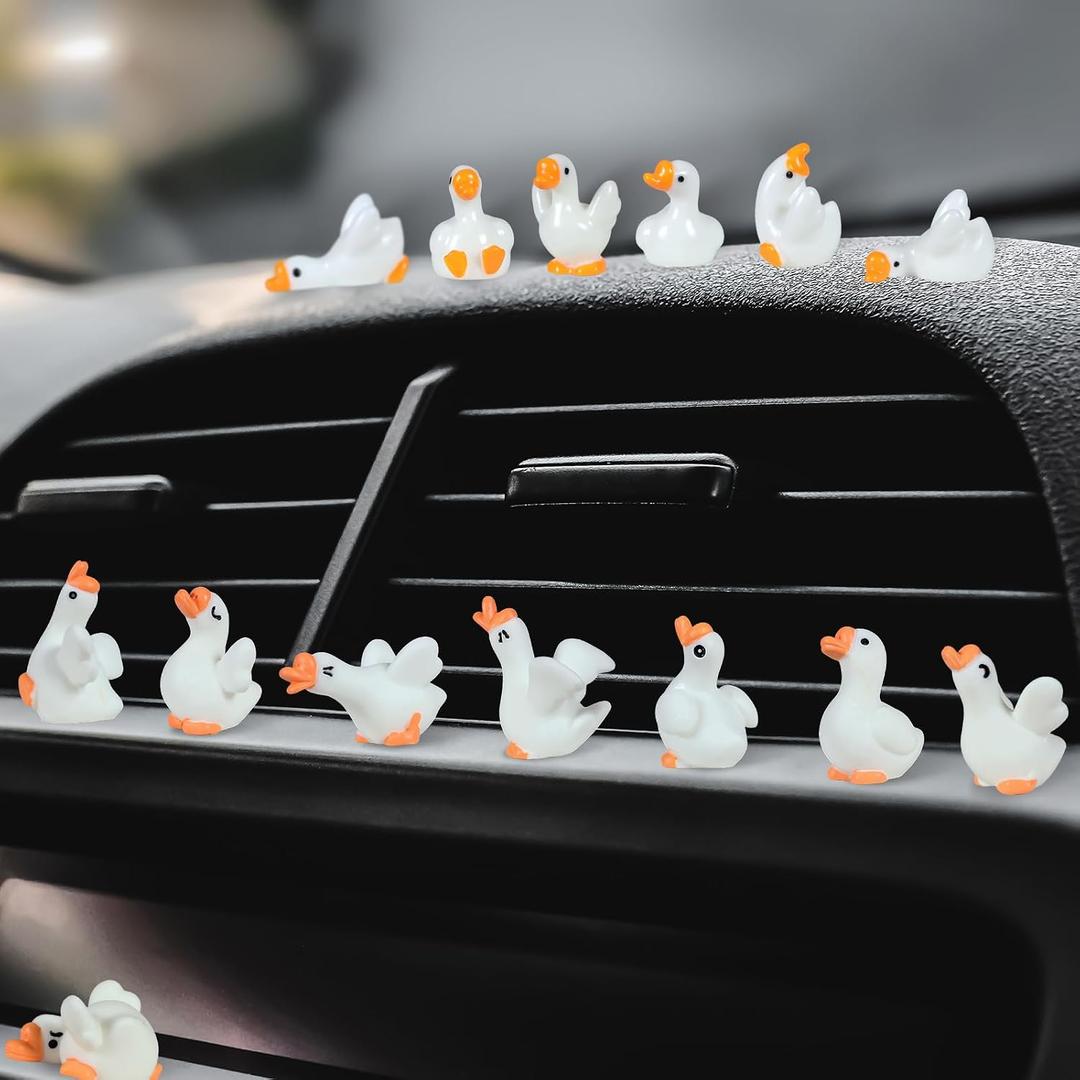 14 Pcs Funny Goose Car Dashboard Accessories, Cute Mini Goose Figurine Car Accessories for Car Home Desk, Interior
