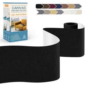 KING MOUNTAIN Canvas Repair Tape,Outdoor Gear Patch, Waterproof,Self-Adhesive for Repairing Boat Covers,Sun Shades,Sofas,Tents,Lounge Chairs,Awnings (Black)
