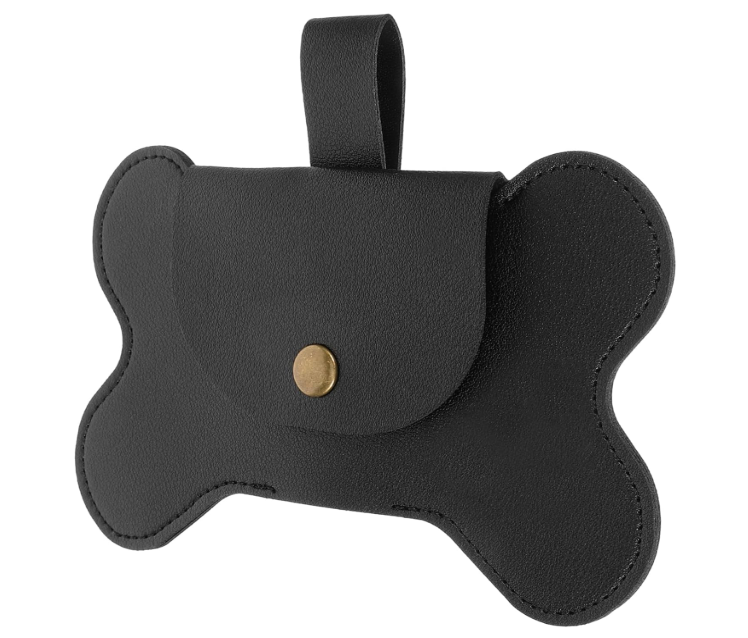 Dog Poop Bag Holder Dispenser Reusable Leash Attachment for Convenient Waste Collection for Walking Outdoor Pet Accessory Black, 2 Pack