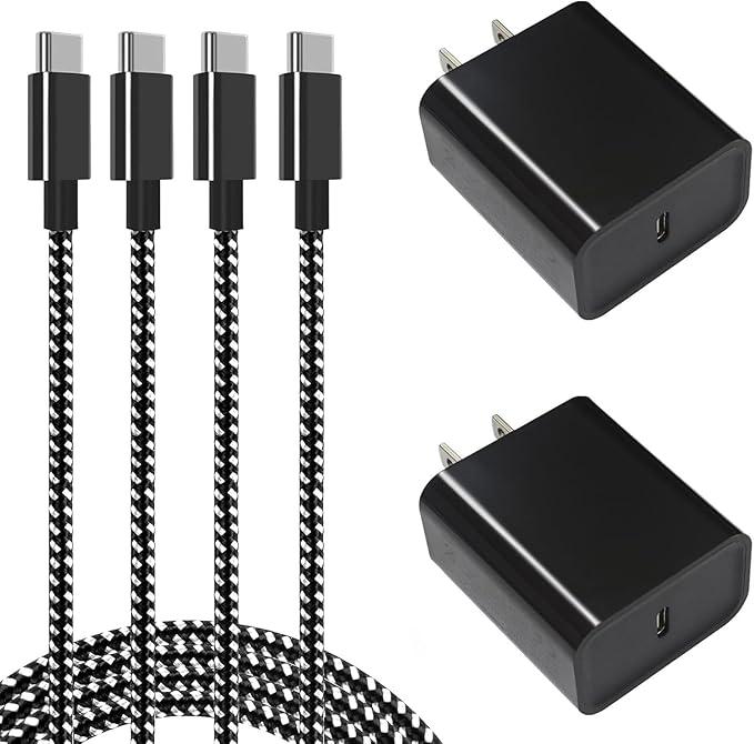 Super Fast Charger Block, 2Pack Type C Fast Charging Block with 3FT USB C Charger Cable Compatible with Samsung Galaxy S24 S23 S22 S21 Ultra/S20/S20 Ultra/Note 20 Ultra