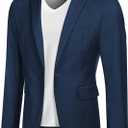COOFANDY Mens Sport Coat Casual Blazer One Button Business Suit Jacket (3X-Large, Blue)