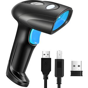 1D Handheld Barcode Scanner  Wireless Range Up to 328ft, Perfect for Retail, Warehouse, and Office Use