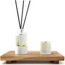 Medium 12" Acacia Wood Riser Pedestal Stand  Farmhouse Wood Display Riser for Kitchen and Bathroom Dcor - Counter Display, Plant Stand, Jewelry Holder, Vanity Tray, Candle Stand (M:12"x7"x1.57")