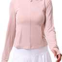 CAMEL CROWN Women's UPF 50+ Sun Protection Jacket Hoodie Lightweight Sunscreen Zip Long Sleeve Shirts for Women with Pocket (Pink, XXL)