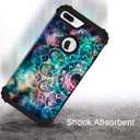 Hocase iPhone 8/7 Plus Case - Mandala in Galaxy, Heavy Duty Shockproof Hybrid Protection Hard Plastic + Silicone Rubber