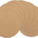 SHACOS Round Placemats Set of 8 Washable 15 inch Round Placemat Cotton Polyester Woven Braided Table Place Mats for Dining Table Decor, Camel