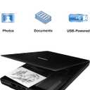 Epson Perfection V19 II Color Photo, Tax Receipt & Document Flatbed Scanner with 4800 dpi Optical Resolution USB Power, High-Rise, Removable Lid