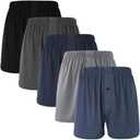 BAMBOO COOL Men's Boxer Shorts Underwear Breathable Stretchy Buttery Soft Boxers with Button Fly 3 or 5 Pack (XXL)