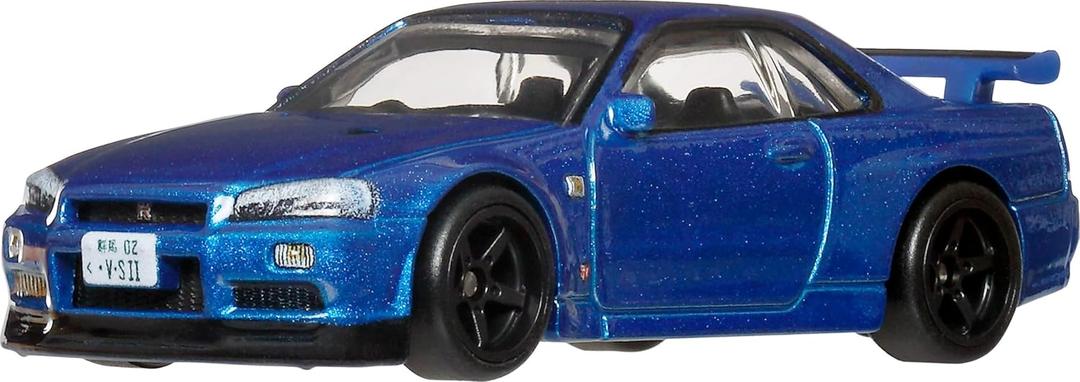 Hot Wheels Premium Car Culture Collectible Toy Car, 1:64 Scale Die-Cast Nissan Skyline R34 GTR, Timeless Icons Vehicle with Real Riders Tires