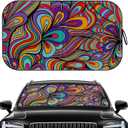 Windshield Sun Shade - Car Sun Shade Windshield, Reflector Sunshade Offers Ultimate Sun Protection for Hatchback, Truck, SUV, MPV (Black(59"x32"))