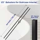 Sidasu 30-Pack Iron Balusters for Staircase Interior, Basket & Twist Design | 44" x 1/2" Square Hollow Profile, Straight Square Ends, Black Powder-Coated Finish, Easy to Cut, for Railing Renovations