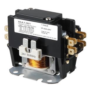Dreyoo 24V Coil 1 Pole Air Conditioner Contactor, UL Certified Carrier HVAC Motor Contactor, Air Conditioner Replacement Relay, Compatible with C230b, Heat Pump, Refrigeration Systems (30 A)