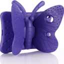 KIQ Kids Case for iPad 9.7, Cute Butterfly Shockproof EVA Foam Protection Tablet Cover for Apple iPad 5th 6th Gen 2017 2018 (Butterfly Purple)