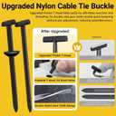 Upgraded Nylon Universal Cable Tie Buckles, Nylon Zip Ties Holders Kit, Automotive Zipper Clips Self-Locking T Rivet Zipties for Car Fender Trunk Bumper Repair, Home & Garage Patent Pending