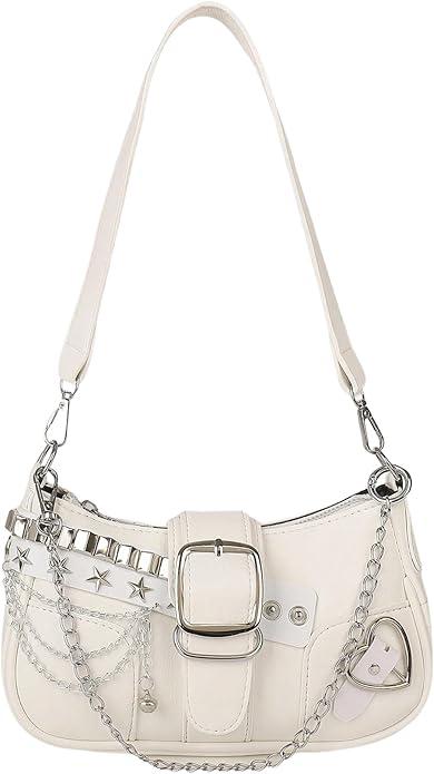 Verdusa Women's Y2k Star Embroidery Shoulder Bag Mini Chain Hobo Handbag Purses