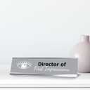 Director of First Impressions, Silver Frame Desk Sign (2x8)
