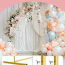Pureegg Metal Arch Backdrop Stand Set - Set of 2 (7.2ft/6.0ft), Gold Wedding Stand with Stable Base, Elegant Backdrop Cover for Party, Birthday, Baby Shower, Graduation, Easy to Assemble