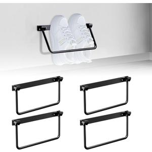 Foldable RV Wall Mounted Shoe Rack Storage and Organization,Aluminum Camper Shoe Holder Storage Hanging Shelf Essentials for Home Travel Organization, Door Shoe Hangers(4 pcs)