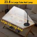 CGBE Led Desk Lamp: 360° Adjustable Nail Light for Desk with 3 Color Modes 5 Brightness, 23.6-Inch Nail Lamp for Desk for Salon Manicurist Tattoo Crafts Sewing Work Reading Game - Black