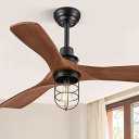 42Inch Ceiling Fans with Lights and Remote Control Farmhouse Flush Mount Ceiling Fan with 6-Speeds,Low Profile Ceiling Fans with Quiet Reversible DC Motor for Patio Living Room Bedroom