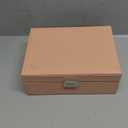 Jewelry Organizer Box, Leather Jewelry Box for Girls Gift Earring Organizer with Lock Double Layers Jewelry Case Removable Tray for Necklace Earring Ring with Polishing Cloth and Jewelry Bags